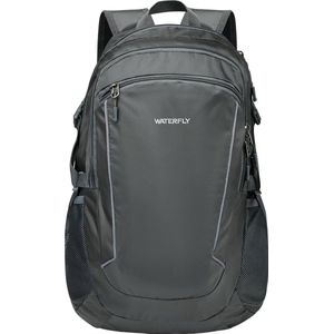 Opvouwbare wandelrugzak, 28 liter, dagrugzak, vouwrugzak, lichte trekkingrugzak, klaprugzak met nat vak, voor outdoor, wandelen, reizen, kamperen, heren en dames, donkergrijs