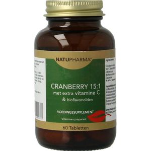 Natupharma Cranberry 15: & vitamine C 60 tabletten