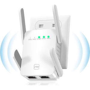 Wifi Versterker - Stopcontact Repeater Draadloos - Wit - Ultraxtended 1200 Mbit/s