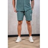 PURE PATH Structured Short With Pocktes, Cords And Front Embroidery Broeken Heren - Groen - Maat L