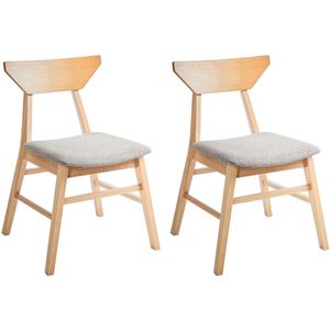 Set van 2 eetkamerstoelen HOPKINS Hout Lichtbruin