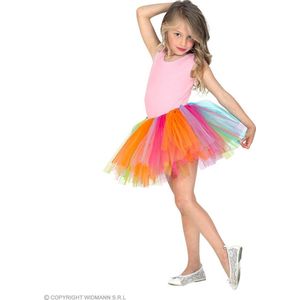 Widmann - Dans & Entertainment Kostuum - Fleurige Regenboog Ballet Tutu 30 Centimeter Meerkleurig Meisje - Multicolor - One Size - Halloween - Verkleedkleding