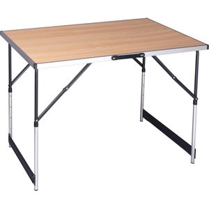 Klaptafel - Opklapbare Tafel - Campingtafel - Opvouwbaar - Kunststof - Vouwtafel - Kamperen - Licht Bruin