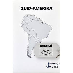 Brazilië Sleutelhanger inclusief kaart – Brazilië cadeau – beste land- Leuk kado voor je Vriend om te geven - 2.9 x 5.4CM