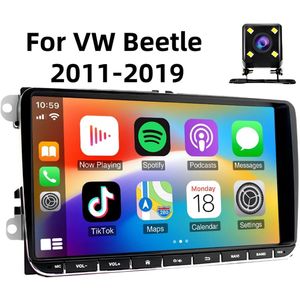 9in Car Stereo Radio GPS Navigation Head Unit 2+32G for VW Beetle 2011-2019, Built-in Wireless CarPlay Android Auto Bluetooth WiFi FM SWC + AHD Backup Camera