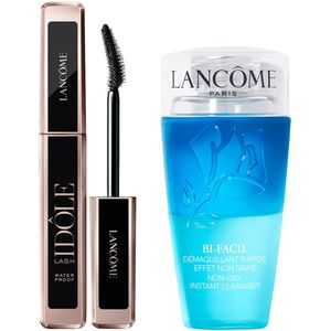 Lancôme 2-Step Wimper Routine Waterproof Mascara | Make Up Remover - Lash Idôle Mascara Waterproof Zwart & Bi-Facil Oog Make-up Remover 75ml