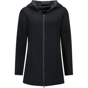 Dames Jas Slim Fit Double Face Parka - Zwart