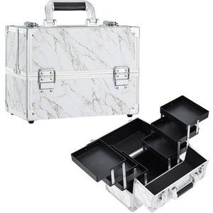 CLVP® Kapperskoffer - Kapperstas - Visagie - Cosmetica Organizer - Zilver