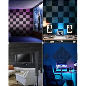 Hoge Dichtheid Geluiddichte Panelen voor Muren, Geluiddempende Isolatiebehandeling Wandpanelen, Geluidabsorberende Padding voor Studio 12 stuks