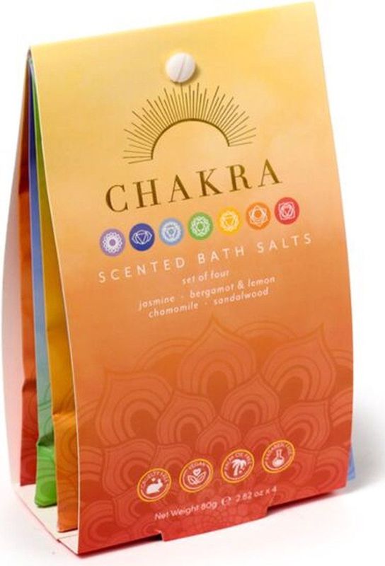 Set van 4 chakra badpoeder zakjes