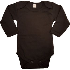 Blanco Effen Romper met Lange Mouwen - Kleur: Zwart - Maat: 56 - Basic Zwarte Romper - Zwarte Romper Lange Mouwen - Luxe Romper, Hoge Kwaliteit - Baby Rompertje - Newborn Baby Romper - Pasgeboren Baby - Voor Baby - 1 stuks - Basis zonder Opdruk