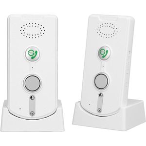 2-weg Spraakintercom 410M Tot 490M Deurbelsysteemeenheid Spraakgestuurd Handsfree Draadloos Systeem voor Thuisouderen Bereik van 1000 M (WHITE)