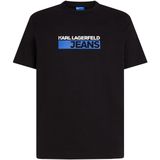 Karl Lagerfeld Jeans, Heren, Regular Pique Polo, Regular Fit, Zwart, XS