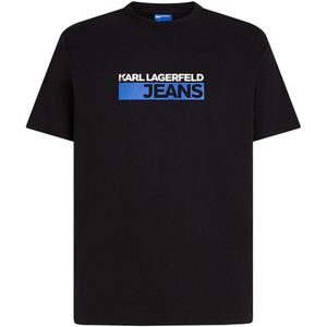 Karl Lagerfeld Jeans, Heren, Regular Pique Polo, Regular Fit, Zwart, XS