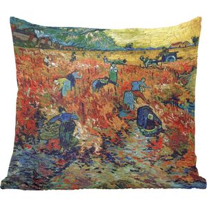 Sierkussens - Kussentjes Woonkamer - 45x45 cm - De rode wijngaard - Vincent van Gogh