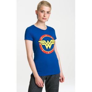 Logoshirt Vrouwen T-shirt Wonder Woman - Logo Circle - DC Comics - Shirt met ronde hals van Logoshirt - blauw