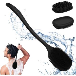 Nieuwe update RuCkenschrobber voor de douche - dubbelzijdige lichaamscrubborstel met lange handgreep