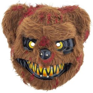 Masker - killer beer - Een Stuk - Plastic - Nep vacht - Bloedspetters - Bruin