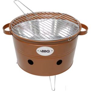 Draagbare BBQ-emmer - Buiten - BBQ - Houtskoolgrill - Tuinbarbecue - BBQ-emmer - BBQ-grill - 34cm - Oranje