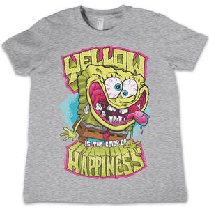 Spongebob Yellow Is The Color Of Happiness Kids T-Shirt Kinder Heather-Grey-4 Jahre