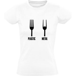Plastic Metal Dames T-shirt - muziek - festival - hardrock - rockband - heavy metal - rock