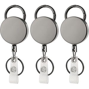 Intrekbare badgehouder 3 stuks - Heavy Duty ID-kaart haspel 65 cm - Zinklegering constructie