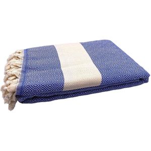 Sprei | 200 x 240cm | Woonplaid | Bedcover | XXXL Hamamdoek | Plaid |Blauw
