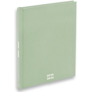 Verhaak - Agenda 2024/2025 - Trendy groen - Week op 2 pagina's - Hardcover - A5 (22x16cm)