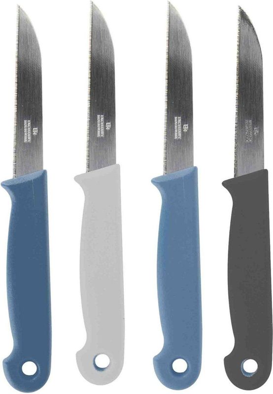 Excellent Houseware keukenmesjes/aardappelschilmesjes - 4x - RVS - 16 cm