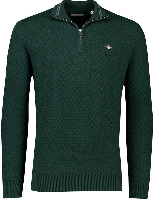 GANT - Micro Texture HZ - Tartan Green - Sweater