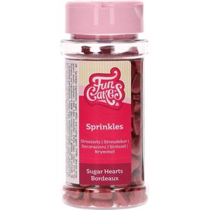 FunCakes Suikerhartjes - Bordeaux - 800g - Sprinkles Taartdecoratie