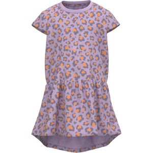 Name it jurk meisjes - paars - leopard - NMFvigga - maat 92