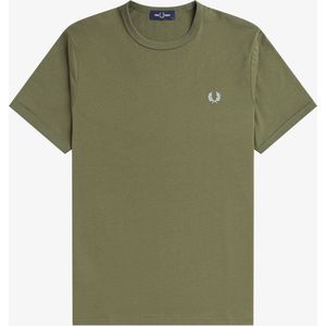 Fred Perry - T-shirt - Groen - 100% Katoen - Modern-Fit Pasvorm
