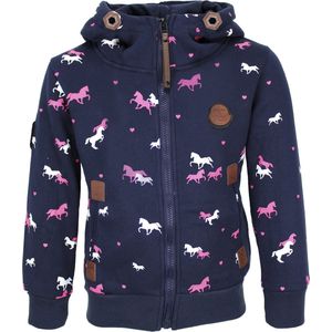 S&C Vestje paardjes blauw limited Kids & Kind Meisjes Blauw - Maat: 98/104