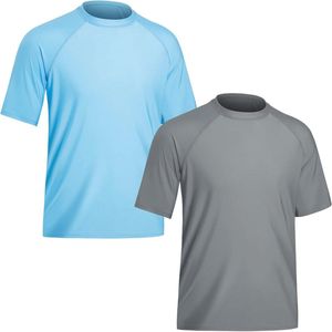 Heren Zwemshirt UV Shirt Korte Mouwen UPF 50+ Sneldrogende Zwem Tops Badmode