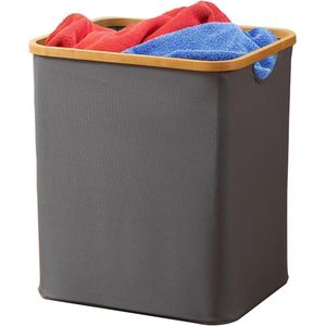 Opvouwbare wasmand grijs 60 liter met handgrepen - Opvouwbare wasmand voor opbergruimte