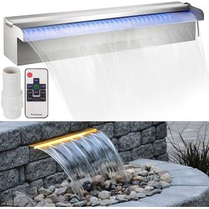 Fontein - Waterval - Vijver waterval - Vijver Fontein - 60 x 11,5 x 8 CM - Met LED-Licht - Incl. Afstandsbediening - Chloor & Zoutwaterbestendig