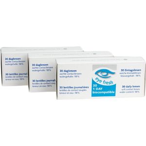 Eye Fresh daglenzen -4,25 - 90 stuks - zachte contactlenzen dag - voordeelverpakking