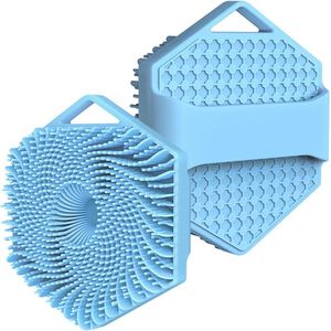 Zachte siliconen peeling-lichaamsscrubber - Doucheborstel voor dieptereiniging en peeling van het lichaam - Blauw