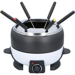 Cuisinier Deluxe Fondueset - 6 Personen - Elektrisch - RVS - Vleesfondue - Kaasfondue - Chocoladefondue - Zwart Wit