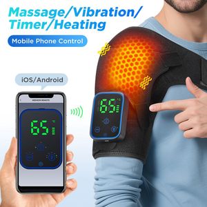 WK Draadloze Schouderbrace met Graphene Verwarming & Massage – APP-besturing via iOS/Android – 7 Temperatuurniveaus – 5000mAh – Afneembare Controller – Bluetooth Connectie - zwart