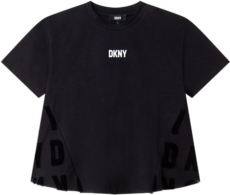 Dkny D35s43 T-shirt Met Korte Mouwen Zwart 8 Years Meisjes