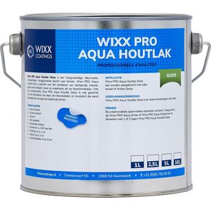 Wixx PRO Aqua Houtlak Gloss - 2.5L - RAL 7016 | Antracietgrijs