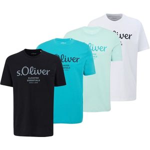 s.Oliver T-shirt Logo T-Shirt Verpakking van 4