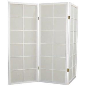 Fine Asianliving Japanese Room Divider L135cmxH130cm Shoji Rice Paper White 3 Panel
