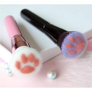 Makeup Brush Fluffy Blush Concealer Cat Paw Shape for Women - Content Featured .
