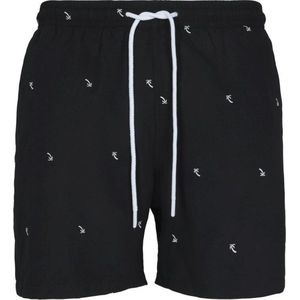 Urban Classics - Embroidery Palmtree Zwemshorts - XL - Zwart