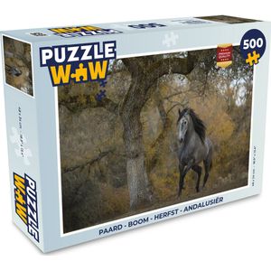 Puzzel Paard - Boom - Herfst - Andalusiër - Legpuzzel - Puzzel 500 stukjes