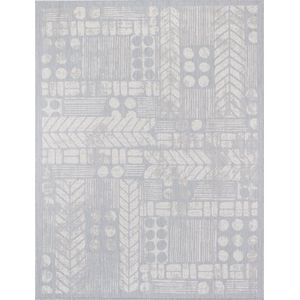 SURYA Buitenkleed - Balkon, Terras, Keuken - Modern Scandinavisch Tapijt SALLY - Grijs/Ivoor - 120x170 cm