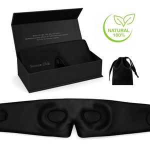 Zijden Slaapmasker 3D – Beschermt Wimpers & Extensions – 100% Moerbei Zijde - Sleep Mask – Inclusief Travel Pouch
